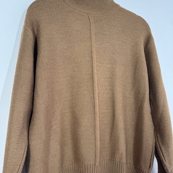 Madison Avenue New York Camel Brown Merino Wool Sweater Made in Italy - Picture 9 of 12